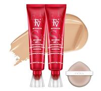 FV 2 Piezas Base Maquillaje Hidratante, Acabado Natural & Cobertura Media, Impermeable de Larga Duración Base de Maquillaje piel Seca/Mixta, 30g, Nourishing Beige