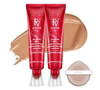 FV 2 Piezas Base Maquillaje Hidratante, Acabado Natural & Cobertura Media, Impermeable de Larga Duración Base de Maquillaje piel Seca/Mixta, 30g, Nourishing Toffee