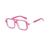 FVCTGHZ Gafas azules antis con montura ligera, gafas cuadradas ópticas de Negro transparente, gafas de bloqueo(Light pink clear)