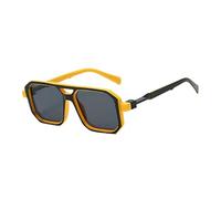 FVCTGHZ Gafas azules antis con montura ligera, gafas cuadradas ópticas de Negro transparente, gafas de bloqueo(Yellow sunglass)