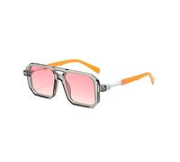 FVCTGHZ Gafas azules antis con montura ligera, gafas cuadradas ópticas de Negro transparente, gafas de bloqueo(Pink sunglass)