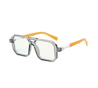 FVCTGHZ Gafas azules antis con montura ligera, gafas cuadradas ópticas de Negro transparente, gafas de bloqueo(Yellow 1PC)