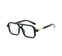 FVCTGHZ Gafas azules antis con montura ligera, gafas cuadradas ópticas de Negro transparente, gafas de bloqueo(Black)