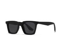 FVCTGHZ Gafas de sol cuadradas for mujer, gafas de sol UV400 con montura de lente transparente a la moda, gafas de sol azules for hombre(Matte Black)