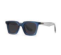 FVCTGHZ Gafas de sol cuadradas for mujer, gafas de sol UV400 con montura de lente transparente a la moda, gafas de sol azules for hombre(Blue Black)
