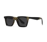 FVCTGHZ Gafas de sol cuadradas for mujer, gafas de sol UV400 con montura de lente transparente a la moda, gafas de sol azules for hombre(Olive Green Black)