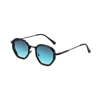 FVCTGHZ Gafas de sol for mujer, modernas y modernas, octogonales con lentes negras, gafas de sol con bordes dorados(Color3)