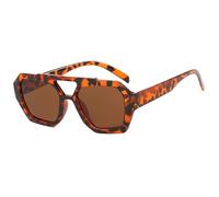 FVCTGHZ Gafas de sol irregulares de doble haz Estilo europeo y americano Celebridad con personalidad única(Leopard-printteaslices)