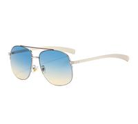 FVCTGHZ Gafas de sol piloto de metal retro con doble puente for mujer, gafas de sol con gradiente UV400 for hombre, sol Punk de tendencia(Golden tea gradient)