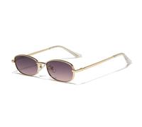 FVCTGHZ Gafas de sol retro rectangulares de metal for hombre, gafas de sol con gradiente de moda UV400 for mujer, gafas de sol for exteriores(Silver purple blue)