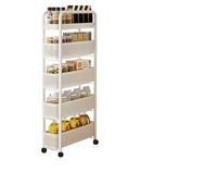 FVCTGHZ Kitchen Multi-Functional Trolley Vegetables Baskets Mobile Cart Snack Rack Living Room Shelves(4L-White)