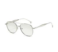 FVCTGHZ Metal doble puentes piloto mujeres gafas de sol sombras UV400 retro gradiente al aire libre punk gafas de sol(Silver red)