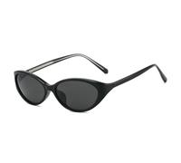 FVCTGHZ Pequeñas gafas de sol ovaladas for mujer, gafas de sol marrones de leopardo, gafas de sol Retro coloridas for mujer(Black 1PC)