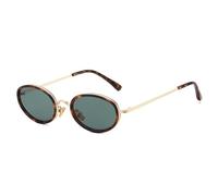 FVCTGHZ Pequeñas gafas de sol ovaladas Hombres Sombras UV400 Retro Punk Candy Color Mujeres Gafas de sol(Leopard Green)
