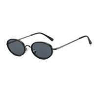FVCTGHZ Pequeñas gafas de sol ovaladas Hombres Sombras UV400 Retro Punk Candy Color Mujeres Gafas de sol(Black 1PC)