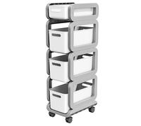FVCTGHZ Schoolbag Rack Movable Trolley Book Storage Rack Artifact Multi-Layer Bag Storage Under The Table(XS)