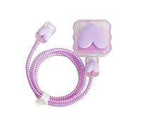 FVDPWYE Protector USB Rápido Y Bonito, Protector de Cable DIY, Dibujo de Línea de Datos, Amor Púrpura