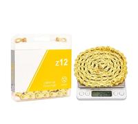 FVDZRFIE Cadena Bicicleta Cadena de 12 velocidades for Bicicleta de montaña y Carretera, Corriente de 12 V, eslabón perdido, Bloqueo de Potencia de 12 velocidades, 126 eslabones for Sistema K7.(Gold)