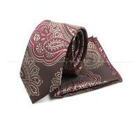 FVDZRFIE Corbata hombre Conjunto de corbata cachemira for hombre, corbatas boda for, pañuelo, Jacquard roja, verde y gris, accesorios fiesta(30)