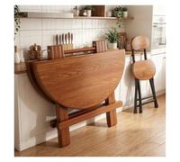 FVDZRFIE Mesa Redonda Plegable Mesa De Comedor Plegable Resistente, Cocina Pequeña Y Redonda, Escritorio Estable for Sala De Estudio, Muebles De Oficina En Casa(Brown-60CM)