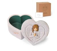 FVFVAHO Figura de ángel rezando, una caja de recuerdos de oración, mensaje de amor y mejor regalo de ángel de amistad para mujeres, caja de recuerdo de joyería esculpida pintada a mano