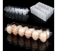 FVIEXE 36 cajas de huevos baratas a granel, cartón grande de plástico vacío para huevos de gallina, cada uno tiene capacidad para 1 docena de huevos (12 huevos), bandeja de huevos de gallina en