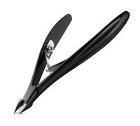 FVION Corta Cutículas Profesional de 4 mm, Alicate Cuticulas el Cuidado Preciso de las Cutículas de las Uñas, quitacuticulas uñas profesional en Acero Inoxidable - Negro