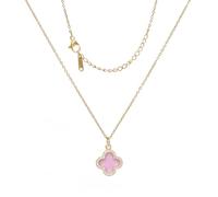 Fviswiak Collar de trébol de cuatro hojas para mujer, chapado en oro de 14 quilates, delicado collar con colgante de trébol de la suerte, bonito y simple, regalo de joyería para mujer, Chapado en oro,