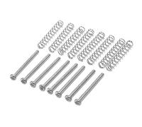 Fvoagaou 8 Piezas M2.5x32mm Fonocaptor Humbucker de Guitarra Electrica Tornillo Y Resorte de de Ajuste - 0.4mm - Plata