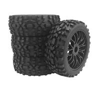 Fvoagaou Ruedas y neumáticos de 4 piezas con ruedas hexagonales de 17 mm, barra métrica de 1/8 para coche 1:8 RC On-Road