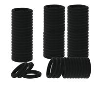 FVOLREM 150 gomas para el cabello, sin daños, accesorios elásticos para el cabello para mujeres y niñas, coletas elásticas para el cabello, coletas gruesas y sin costuras (negro)