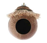 FVPKYUR 12x6CM Jaula para Pájaros De Coco con Cubierta Tejida - Cama De Pájaro De Coco Natural, Coco De Periquito, De Pájaros De Cáscara De Coco para Loros, Hámster, Agapornis Y Pinzones