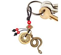 FVPKYUR 2 llaveros chinos de serpiente de 4,8 x 2,3 cm, llavero chino Feng Shui 2025, año del signo zodiacal chino, llavero de serpientes de año nuevo, multicolor, B