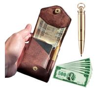 FVPKYUR Cartera De Cuero - Portamonedas con Dispensador | Estuche Unisex Portátil para Senderismo Viajes Deporte Hombre Mujer Uso Diario