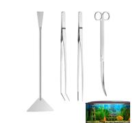 FVPKYUR Kit de Herramientas para Acuario | 4 en 1 Limpiador de Acero Inoxidable - Herramienta para Plantas Acuáticas,para Limpieza de Acuarios de Agua Dulce y Salada, Peceras, Bettas, Camarones,