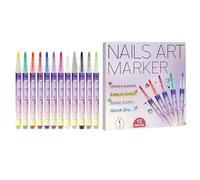 FVPKYUR Marcadores Para Uñas,Herramientas De Manicura 3D Con 12 Colores - Juego De Rotuladores Para Dibujar En Uñas,Para Casa Uso Diario Cita Salón Viaje Boda Mujeres Principiantes