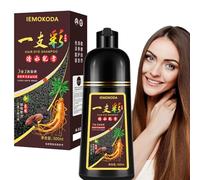 Fvquhvo Champú 3 en 1 a base de hierbas marrón oscuro para cabello gris, champú instantáneo con color de cabello para mujeres y hombres, larga duración para cabello castaño, 16
