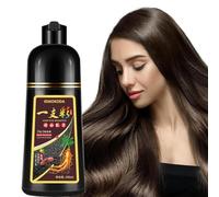 Fvquhvo Champú café oscuro para cobertura de canas, color instantáneo para mujeres y hombres, color de cabello castaño de larga duración, funciona en minutos, 0.6 onzas
