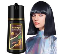 Fvquhvo Champú instantáneo para cabello negro para canas, tinte para cabello negro natural champú 3 en 1 para hombres y mujeres, tinte de cabello negro de larga duración, champú negro colores E
