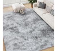 FVVRAX Área Alfombras para dormitorio sala de estar, Tie-Dyed gris claro esponjoso Fuzzy Shag Shaggy Alfombra Shaggy Alfombra de felpa suave, 180 x 270 cm Alfombra de suelo de interior para niños