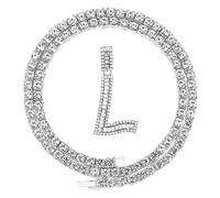 FW Jewelry - Collar con Colgante de Letra Inicial de Diamante en Forma de Cadera de Plata y Oro con circonitas cúbicas Brillantes, de 20 Pulgadas