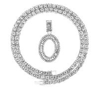 FW Jewelry - Collar con Colgante de Letra Inicial de Diamante en Forma de Cadera de Plata y Oro con circonitas cúbicas Brillantes, de 20 Pulgadas