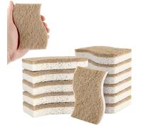 FWEEK 12 esponjas de cocina sostenibles, naturales reutilizables, esponja de cocina biodegradable, esponja ecológica para vajilla, ollas, cuencos, platos