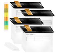 FWEEK 20 Carpetas Colgantes A4 de Polietileno, Archivadores Colgantes Portadocumentos Clasificadores con Pestañas e Insertos de Tarjetas, Transparentes, para Escuela, Hogar, Trabajo