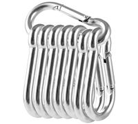 FWEEK Mosquetones de Acero Inoxidable 304, 8 Piezas M10 10x100mm, Gran Capacidad 600 kg/1200 LB, Mosquetón Grande para Camping, Senderismo