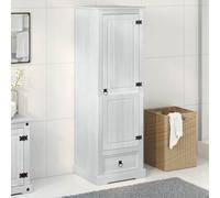 FWIKDUN Armario grande de madera maciza de pino de 55 x 50 x 170 cm con puertas y acabado mate, estilo rústico para dormitorio