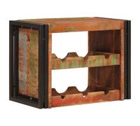 FWIKDUN Botellero de madera de mango montado en la pared - Botellero industrial marrón para cocinas modernas - Estructura rústica de vino de madera dura - Estantería 100 x 45 x 33 cm