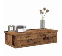 FWIKDUN Estantería flotante para mesita de noche con espacio de almacenamiento como estantería de pared con cajones de madera en aspecto de madera envejecida, una estantería de almacenamiento montada