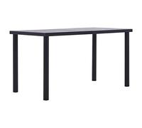 FWIKDUN Mesa de comedor moderna con vetas de madera y líneas modernas para comedor, mesa de comedor con marco de metal pulverizado, mesa estable para cocina y comedor, ligera