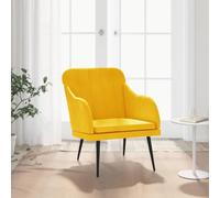 FWIKDUN Sillón de alta calidad con asiento profundo y cómoda funda de terciopelo amarillo, silla de terciopelo suave para relajarse, con estructura de metal resistente para mayor estabilidad, sillón
